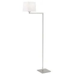 Carlton tekstilgulvlampe, mat nikkel