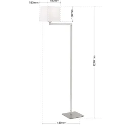 Carlton tekstilgulvlampe, mat nikkel