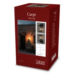 Carpi udendørs væglampe, sort, bredde 16,5 cm