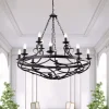 Cartwheel III lysekrone, 12 lyskilder, Ø 89 cm, sort, metal
