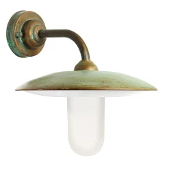 Casale udendørs væglampe, antik messing, opal glas