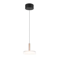 Celeste LED-hængelampe, hvid/brun, Ø 22 cm, glas, dæmpbar