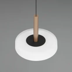 Celeste LED-hængelampe, hvid/brun, Ø 22 cm, glas, dæmpbar