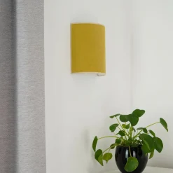 Celine væglampe, Soro, sennepsgul, stof, E27