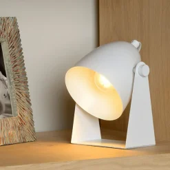 Chago bordlampe i metal, hvid
