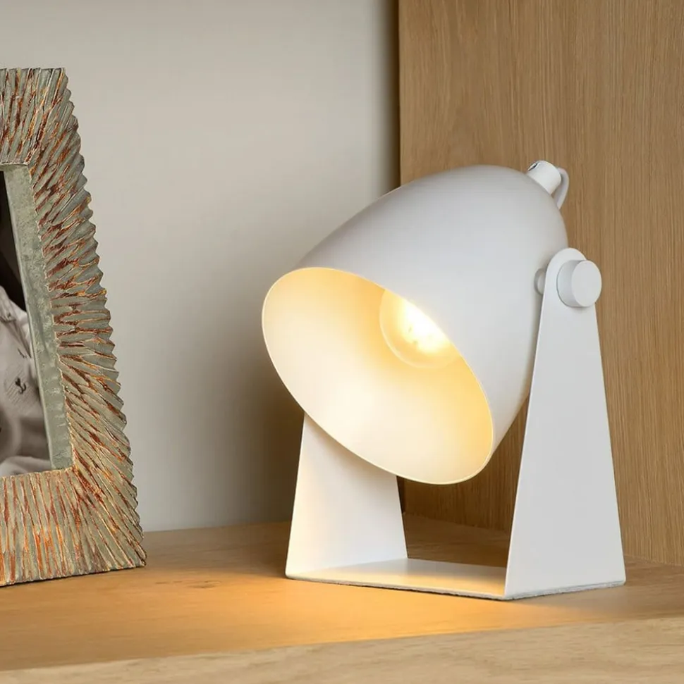 Chago bordlampe i metal, hvid