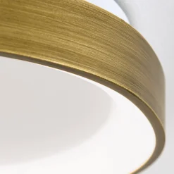 Charlie loftlampe, Ø 45 cm, opalhvid, antik messingfarve