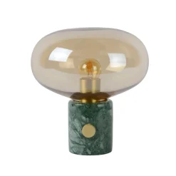 Charlize bordlampe, marmoreret grøn/ravgul