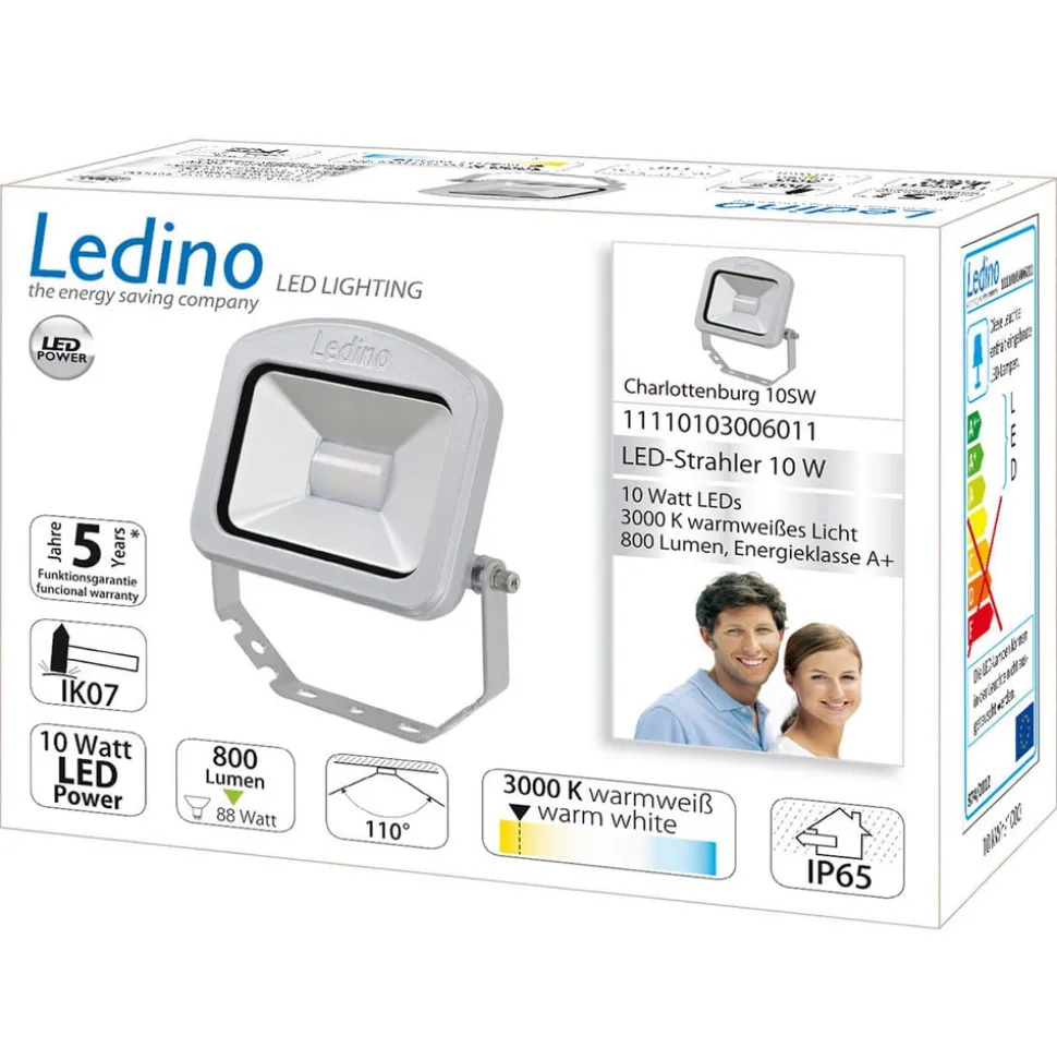 Charlottenburg udendørs LED-spot sølv 10W 3.000K