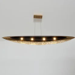 Chiasso LED-pendel, sort-brun/guld