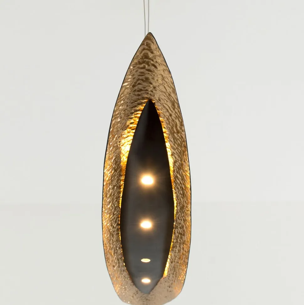 Chiasso LED-pendel, sort-brun/guld