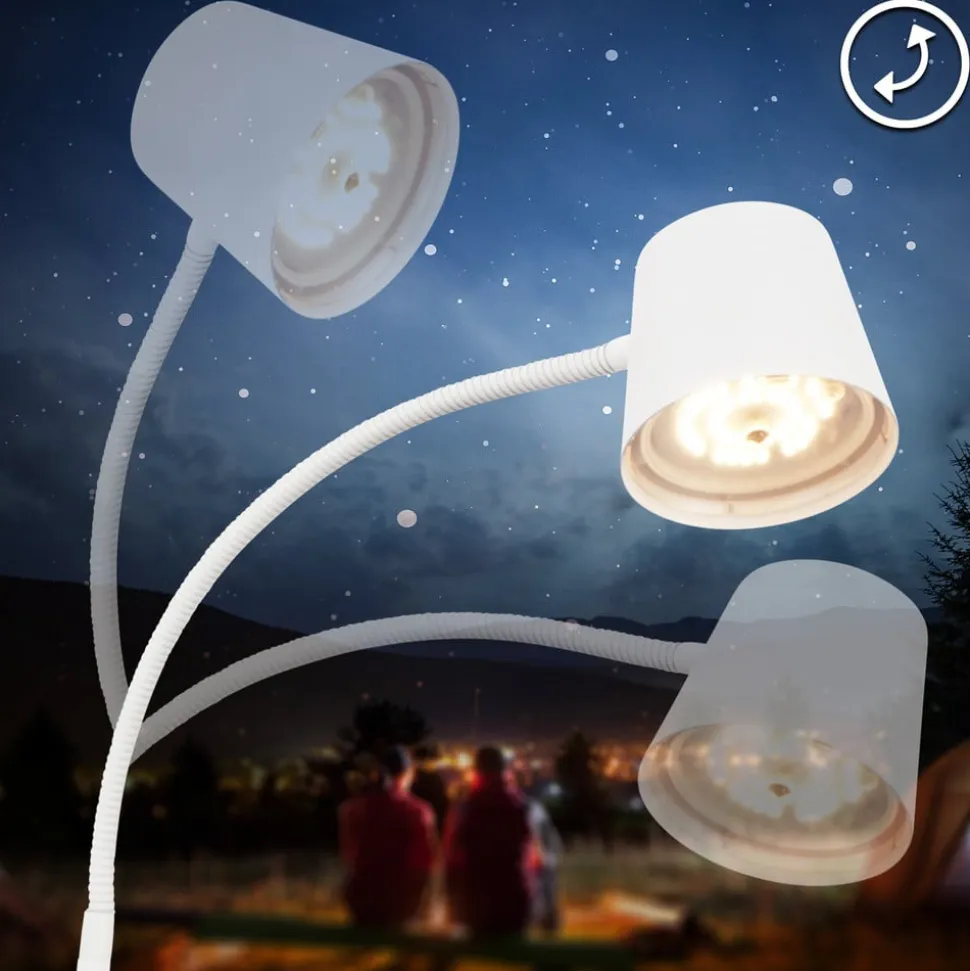 Cielo LED-gulvlampe, hvid, touchdæmper, USB-kabel