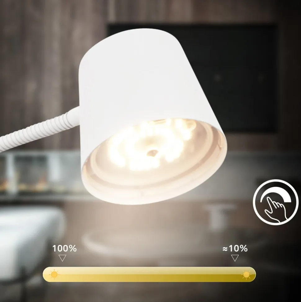 Cielo LED-gulvlampe, hvid, touchdæmper, USB-kabel