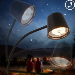Cielo LED-gulvlampe, sort, touchdæmper, USB-kabel