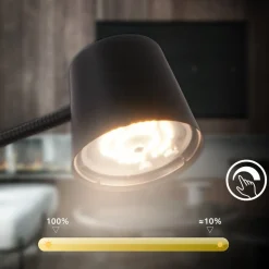 Cielo LED-gulvlampe, sort, touchdæmper, USB-kabel
