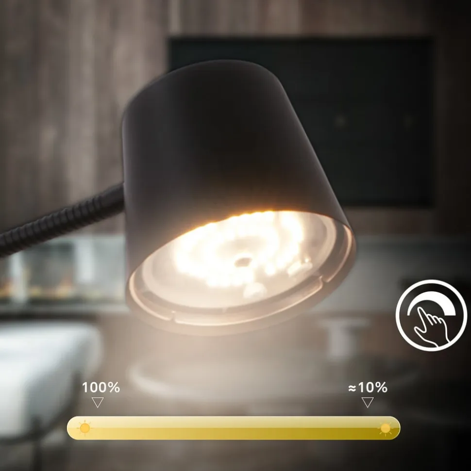 Cielo LED-gulvlampe, sort, touchdæmper, USB-kabel