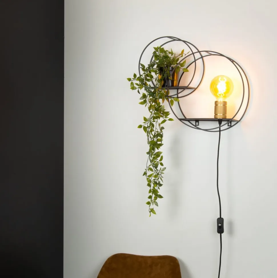 Circle væglampe, sort, 38 cm, E27