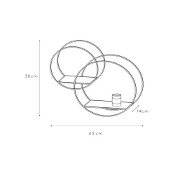 Circle væglampe, sort, 38 cm, E27