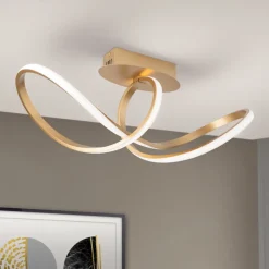 Circus LED-loftlampe, 3.000 K, messing