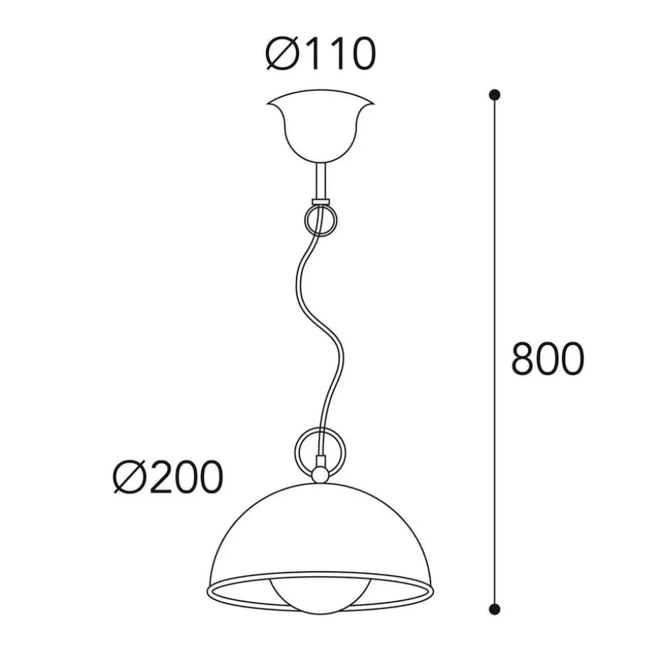 Cirkel hængelampe gylden/antik messing, Ø 20cm