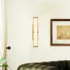 Clamp LED-væglampe, guld/hvidt stål, glas, IP44