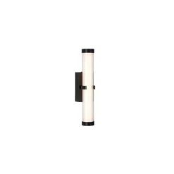Clamp LED-væglampe, sort/hvidt stål, glas, IP44