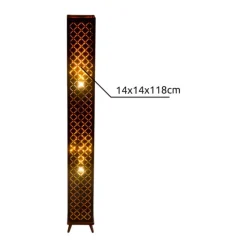 Clarke gulvlampe, sort/guld blad, højde 118 cm, stof
