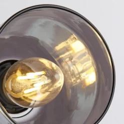 Classy 3 lyskilder gulvlampe, røget glas