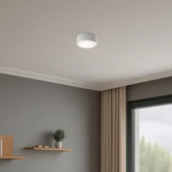 Cleo 200 loftlampe, grå, sensor, IP20, Ø 20 cm, E27