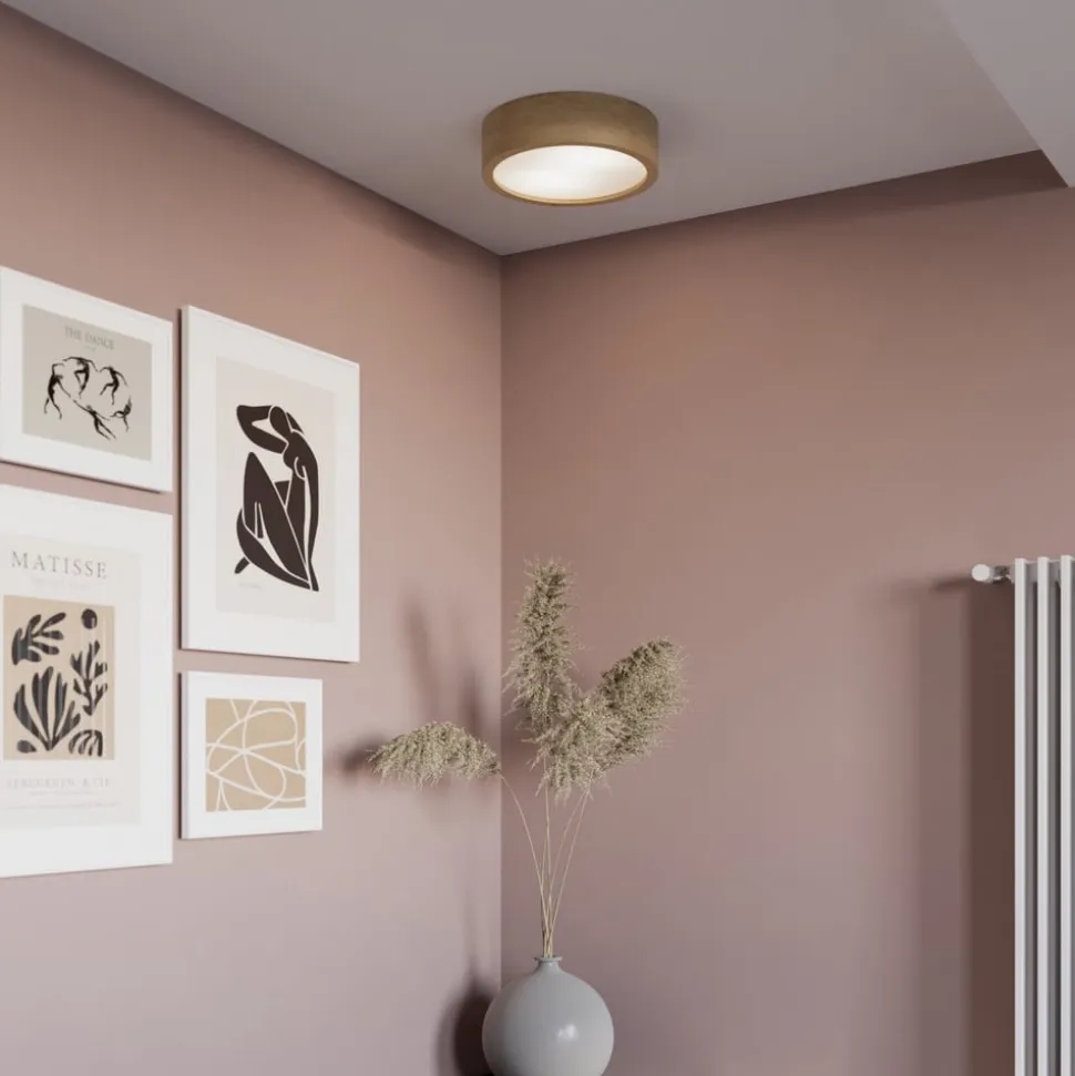 Cleo loftlampe, Ø 28 cm, 2 lyskilder, egetræ, E27