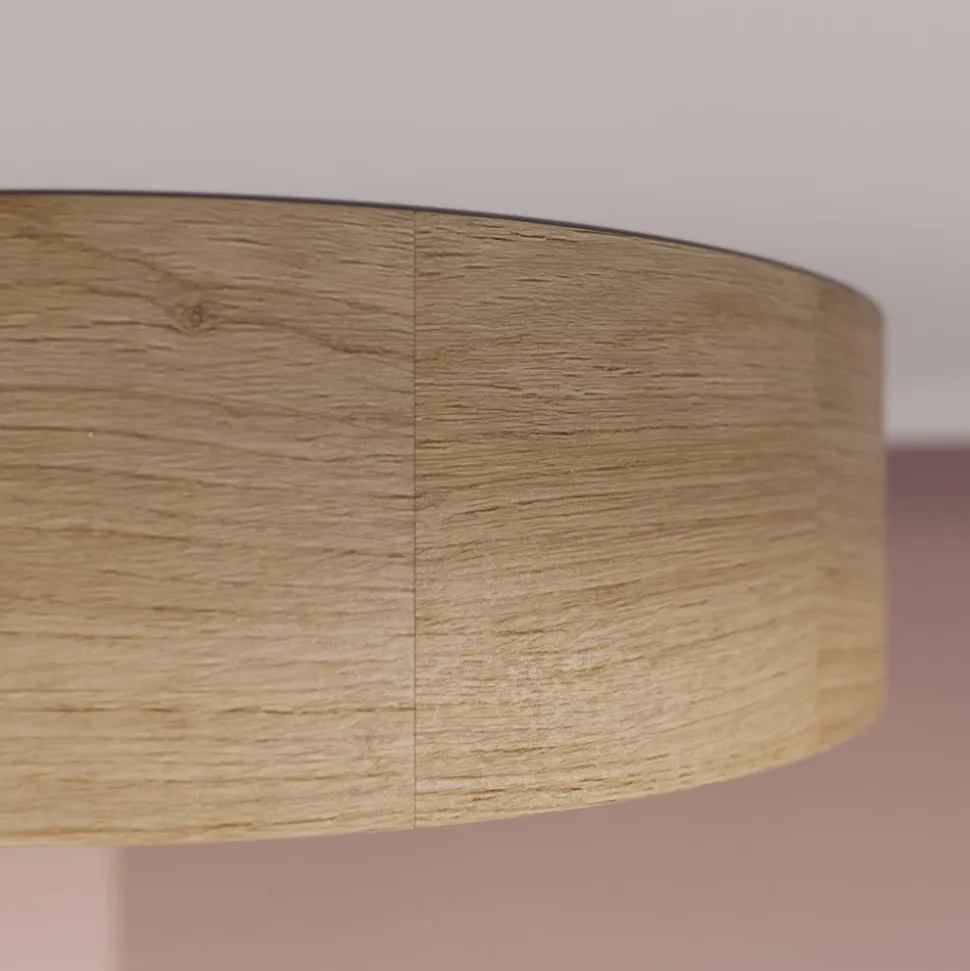 Cleo loftlampe, Ø 28 cm, 2 lyskilder, egetræ, E27