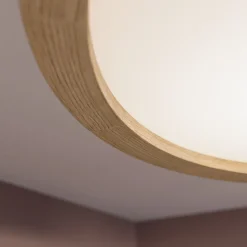 Cleo loftlampe, Ø 28 cm, 2 lyskilder, egetræ, E27
