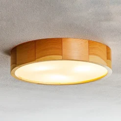 Cleo loftlampe, Ø 37,5 cm, 3 lyskilder, fyrretræ, E27
