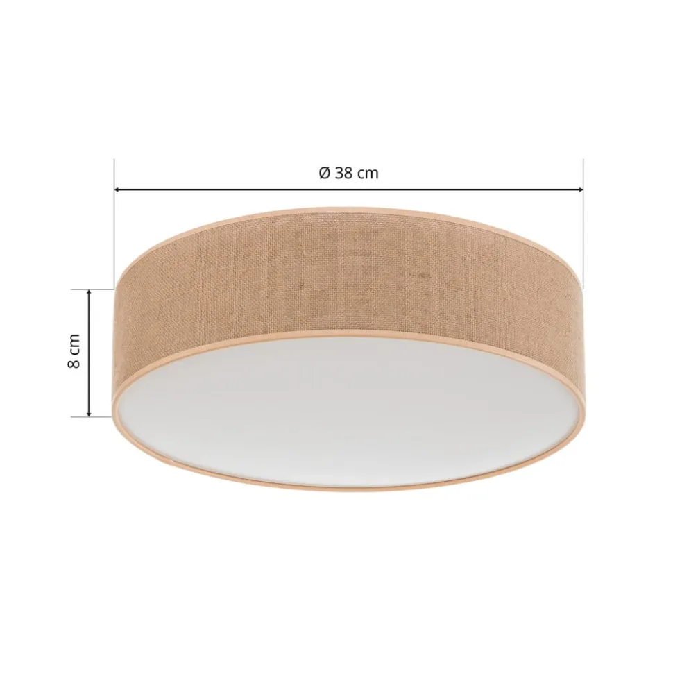 Cleo loftlampe, Ø 38 cm, 3 lyskilder, egetræ, E27