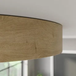 Cleo loftlampe, Ø 48 cm, 4 lyskilder, egetræ, E27