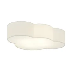 Cloud loftlampe, hvid, tekstil, længde 62 cm, E27, 4 lyskilder.