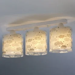 Clouds loftslampe til børneværelset 3-lys grå