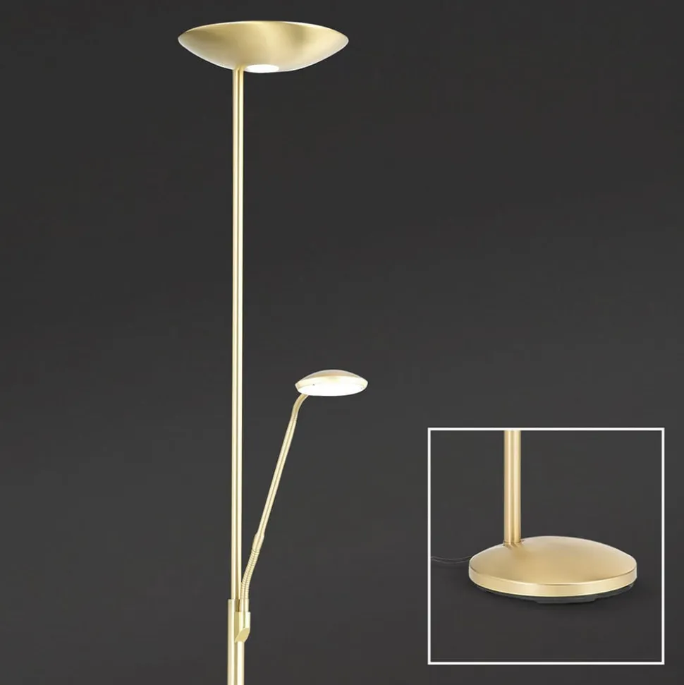 Cobra LED-uplight med læselampe i messing
