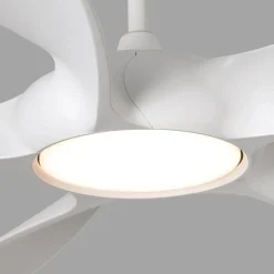 Cocos L loftventilator med LED-lampe, DC, hvid
