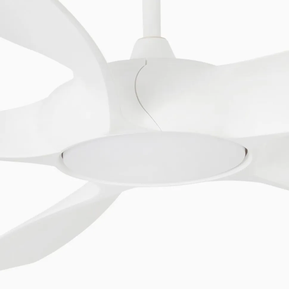 Cocos L loftventilator med LED-lampe, DC, hvid