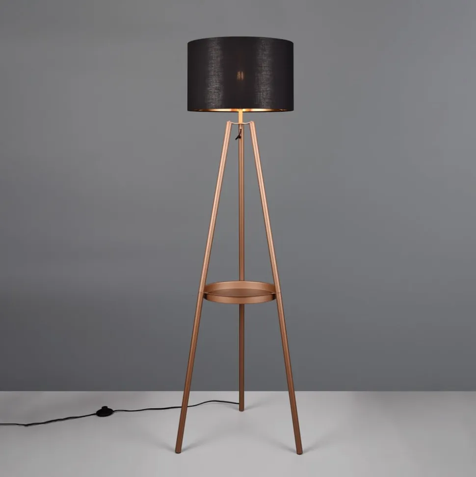 Colette gulvlampe, trebenet fod, kaffe/sort