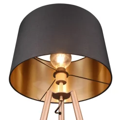 Colette gulvlampe, trebenet fod, kaffe/sort