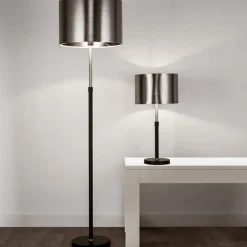 Column bordlampe, skærm i sort krom