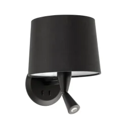 Conga væglampe med LED-læselampe, sort