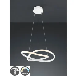Course LED-pendel, mat hvid, 4.000 K, Ø 60 cm, metal