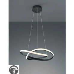 Course LED-pendel, sort, 3.000 K, Ø 60 cm, metal