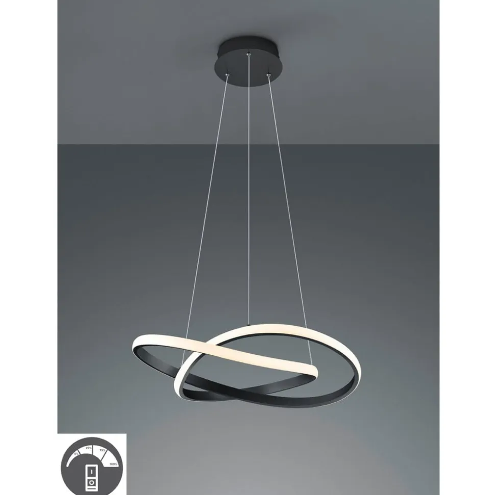 Course LED-pendel, sort, 3.000 K, Ø 60 cm, metal