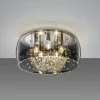 Crystel loftslampe af glas, krom, Ø 50 cm