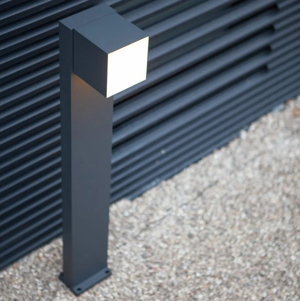 Cuba LED-gadelampe, 1 lyskilde, antracit, 3.000 K