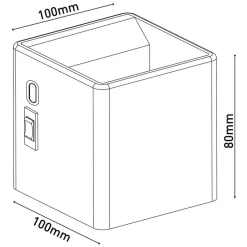 Cube LED-væglampe, batteri, magnetisk, hvid